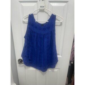 GAP Blue Eyelet Sleeveless Tank Top